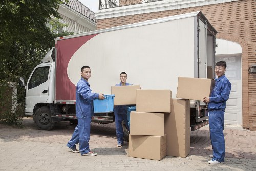 Removal van and moving boxes for a Pimlico home move
