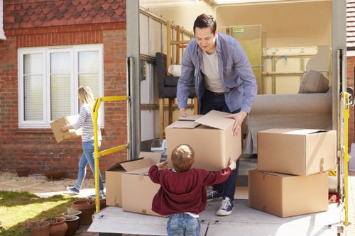 Professional movers handling office relocation in Pimlico