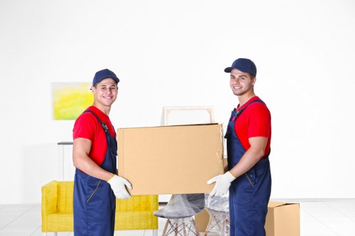 Professional packing and unpacking services preparing boxes in Pimlico home