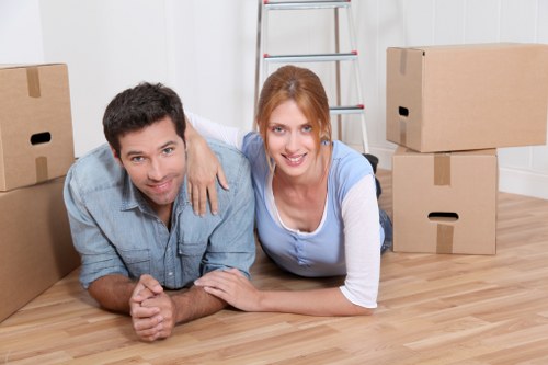 Office removals preparation in Pimlico with desks and equipment ready to move