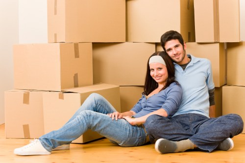 Moving team helping settle belongings efficiently with packing and unpacking services