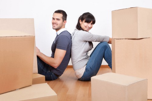 Loading furniture into a moving truck in Pimlico